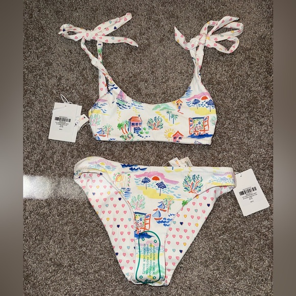 Roller Rabbit Pop Hearts/Riviera Wake Reversible Bikini - Picture 5 of 5